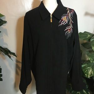 Bob Mackie Wearable Art ZIP Up Jacket SZ XL
